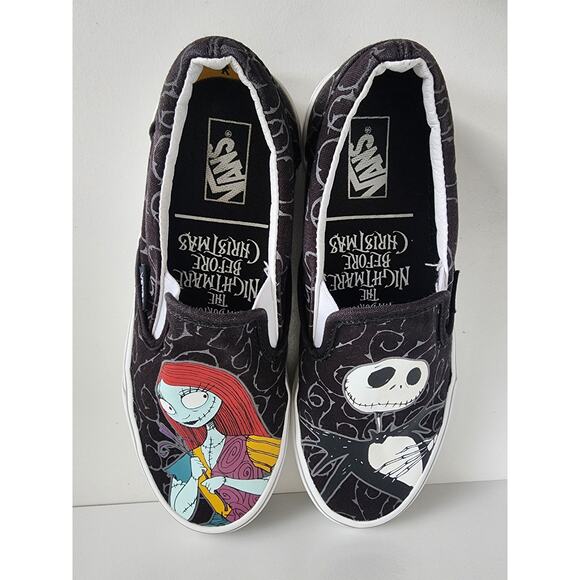 VANS x Disney Nightmare Before Christmas Jack & Sally Women 7/ Men 5.5 SlipOn - Picture 3 of 8